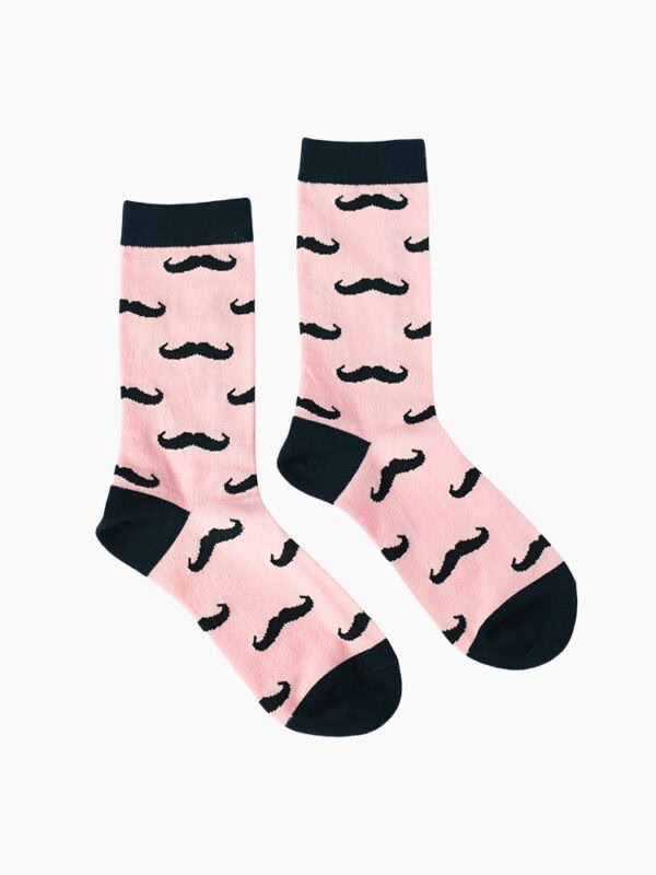 MEN'S COTTON MUSTACHE - PATTERNED SOCKS