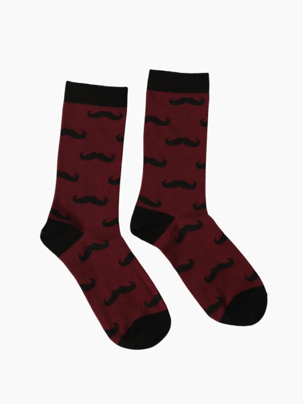 MEN'S COTTON MUSTACHE - PATTERNED SOCKS