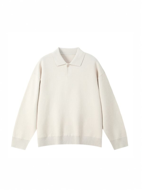 VINTAGE MEN'S IVORY POLO KNIT SWEATER