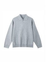 VINTAGE MEN'S IVORY POLO KNIT SWEATER