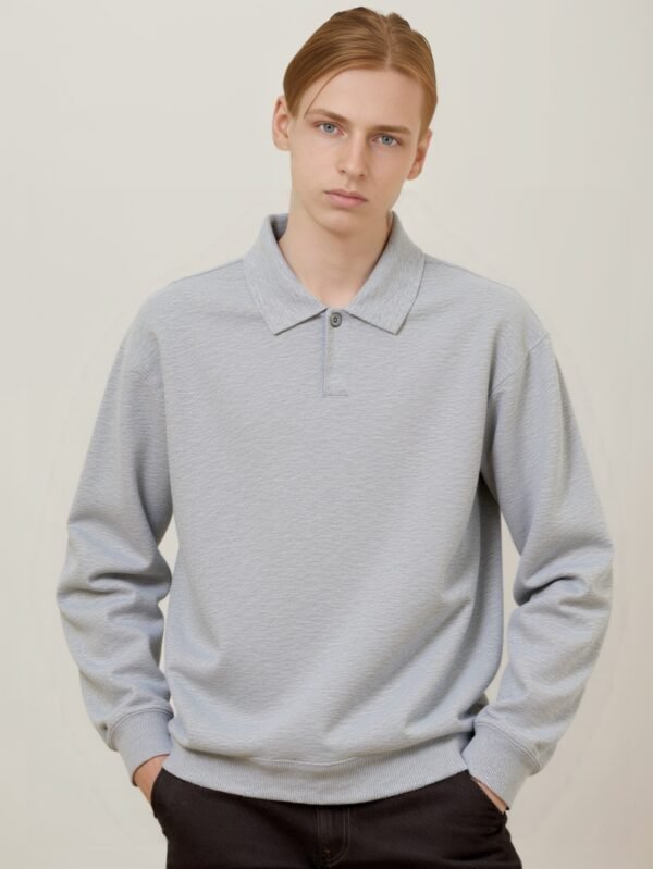 VINTAGE MEN'S IVORY POLO KNIT SWEATER