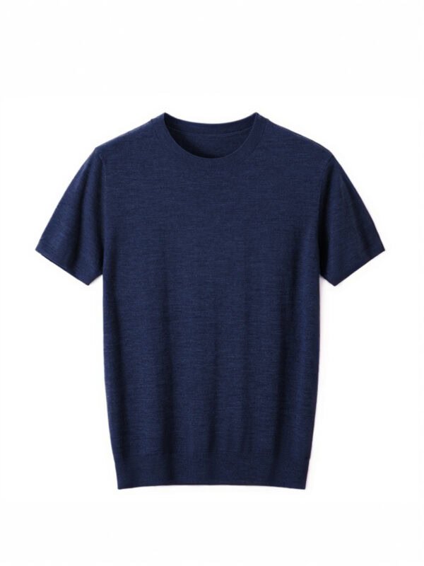 MEN'S RICH MERINO WOOL CREW - NECK SHORT - SLEEVE KNIT TEE