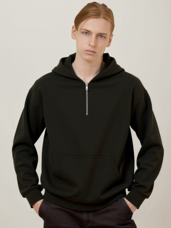 MAN'S HALF - ZIP HOODED KNIT SWEATER | 4 - COLORS