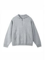 MAN'S HALF - ZIP HOODED KNIT SWEATER | 4 - COLORS