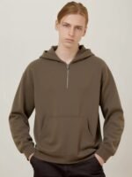 MAN'S HALF - ZIP HOODED KNIT SWEATER | 4 - COLORS