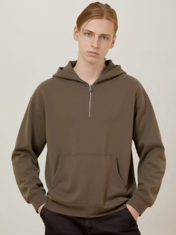 MAN'S HALF - ZIP HOODED KNIT SWEATER | 4 - COLORS