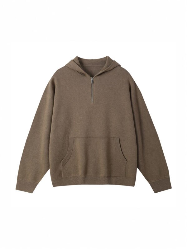 MAN'S HALF - ZIP HOODED KNIT SWEATER | 4 - COLORS