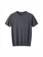 MEN'S RICH MERINO WOOL CREW - NECK SHORT - SLEEVE KNIT TEE