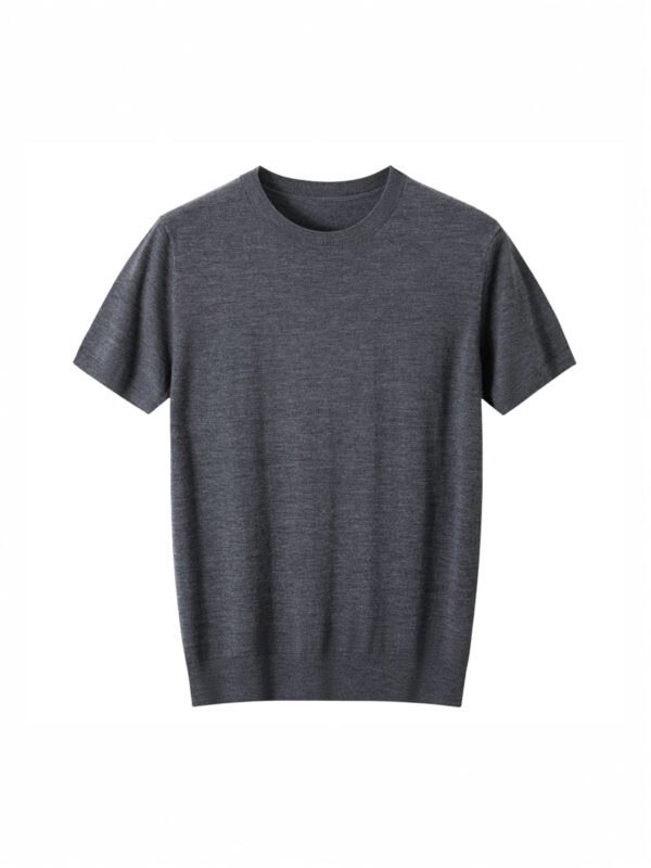 MEN'S RICH MERINO WOOL CREW - NECK SHORT - SLEEVE KNIT TEE