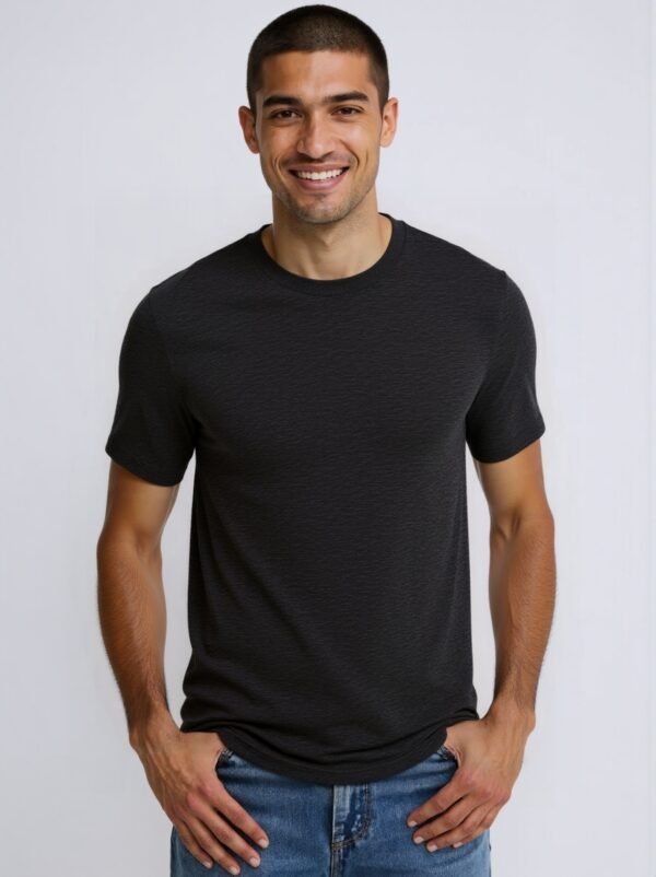 MEN'S RICH MERINO WOOL CREW - NECK SHORT - SLEEVE KNIT TEE
