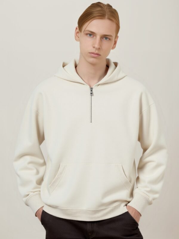 MAN'S HALF - ZIP HOODED KNIT SWEATER | 4 - COLORS
