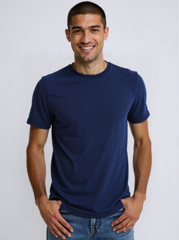 MEN'S RICH MERINO WOOL CREW - NECK SHORT - SLEEVE KNIT TEE