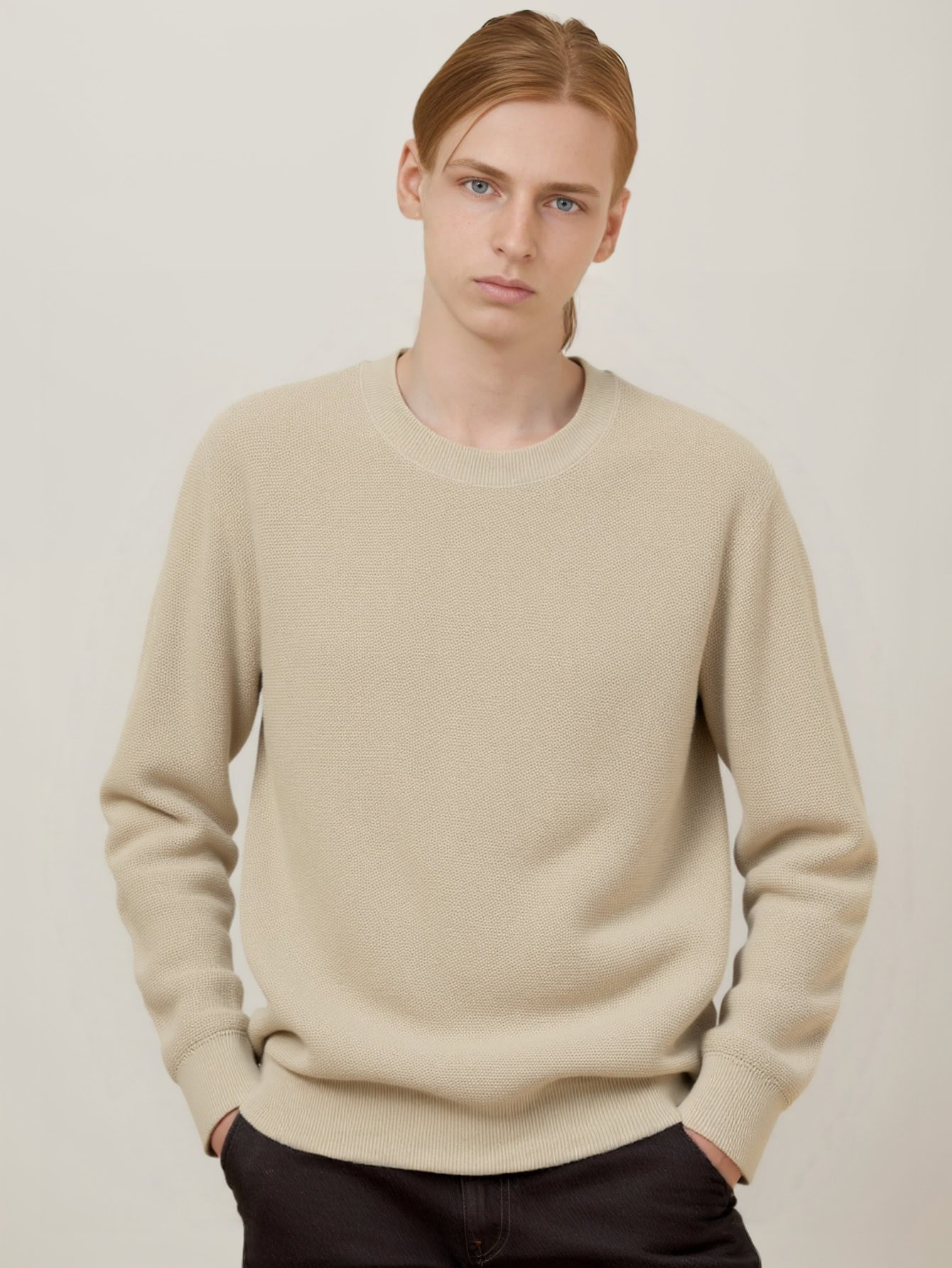 Men's Crew - Neck Knit Sweater | Model Showcase