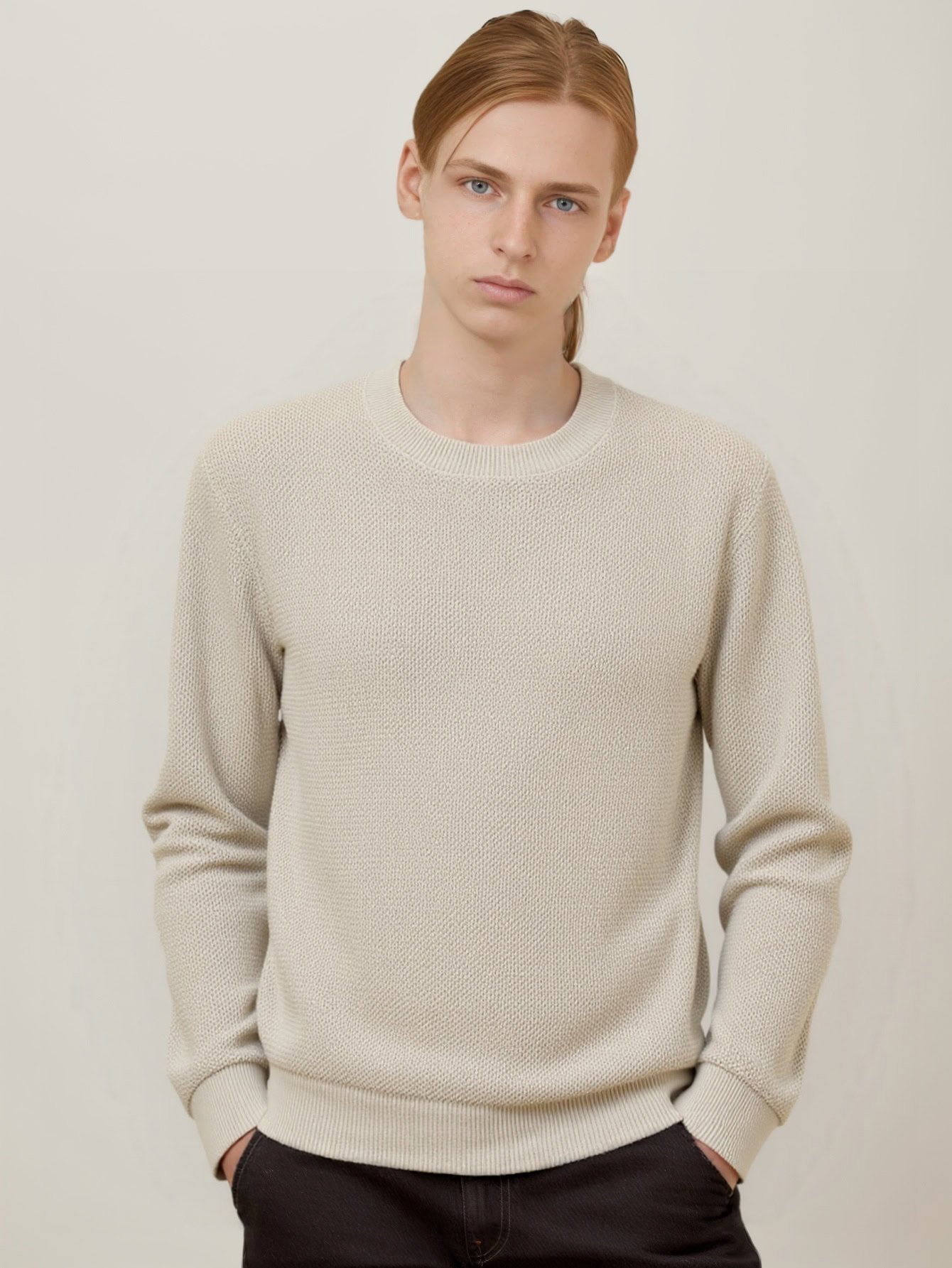 Men's Crew - Neck Knit Sweater | Model Showcase