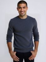 MEN'S WOOL - BLEND CREW NECK SWEATER | SOFT KNIT POLLOVER