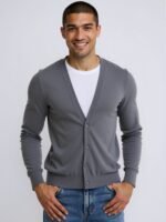 Men's V - Neck Button - Up Knit Cardigan