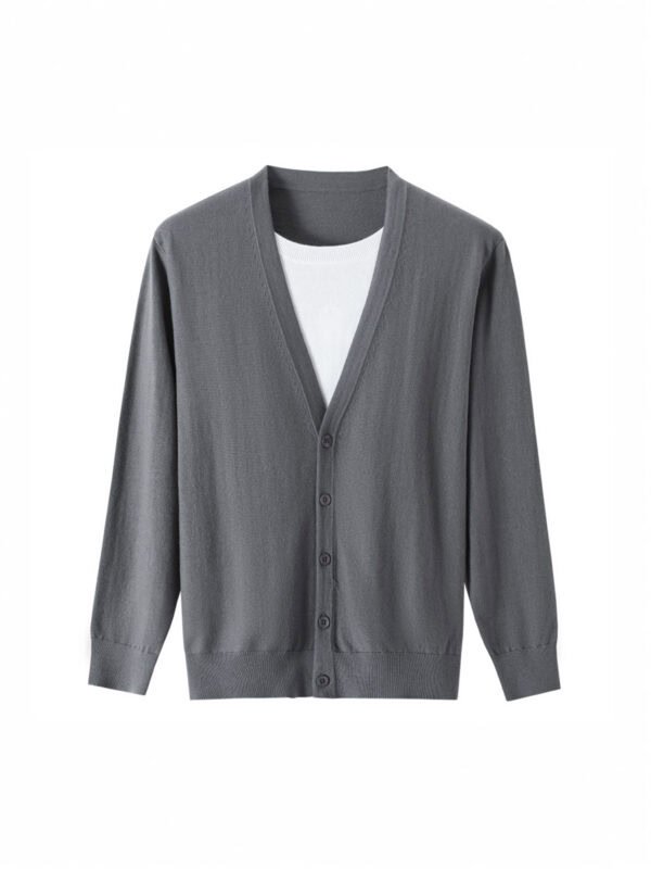 Men's V - Neck Button - Up Knit Cardigan