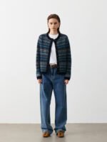 FAIR ISLE PATTERED WOOL BLEND CARDIGAN