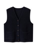 WOOL BLEND BUTTON - FRONT VEST | 3 COLORS (Black, Navy, Ivory)