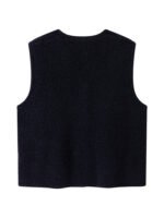 WOOL BLEND BUTTON - FRONT VEST | 3 COLORS (Black, Navy, Ivory)