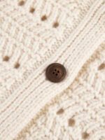 WOOL BLEND KNIT CROCHET VEST | IVORY & DARK GREY