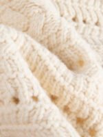 WOOL BLEND KNIT CROCHET VEST | IVORY & DARK GREY