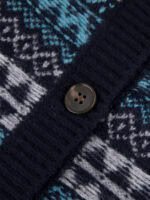 FAIR ISLE PATTERED WOOL BLEND CARDIGAN