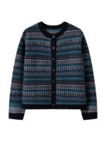 FAIR ISLE PATTERED WOOL BLEND CARDIGAN