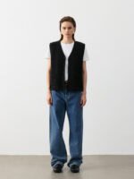WOOL BLEND BUTTON - FRONT VEST | 3 COLORS (Black, Navy, Ivory)