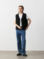 WOOL BLEND BUTTON - FRONT VEST | 3 COLORS (Black, Navy, Ivory)