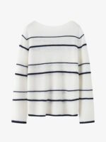 3-COLOR STRIPED CASHMERE BOAT NECK SWEATERS