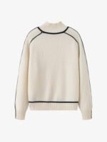 GOAT CASHMERE RICH BLACK & WHITE OVERSIZED-SLEEVE SWEATER