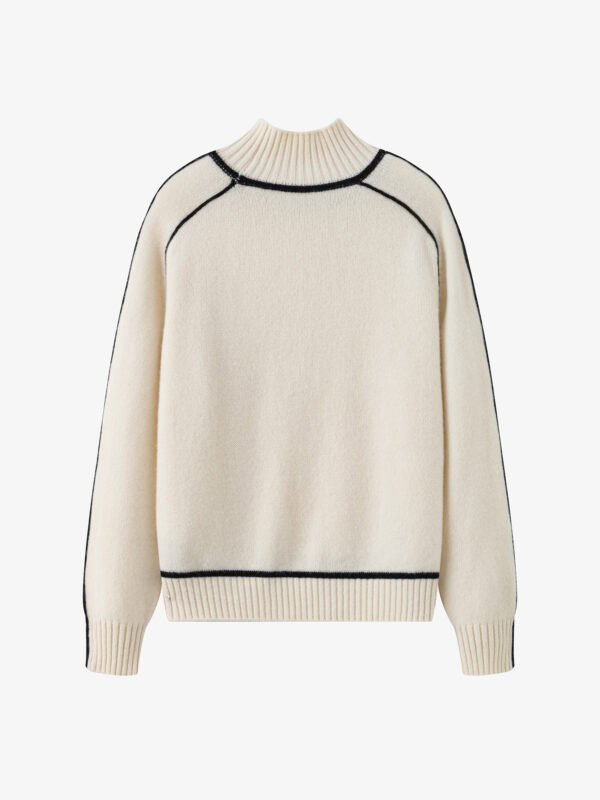 GOAT CASHMERE RICH BLACK & WHITE OVERSIZED-SLEEVE SWEATER