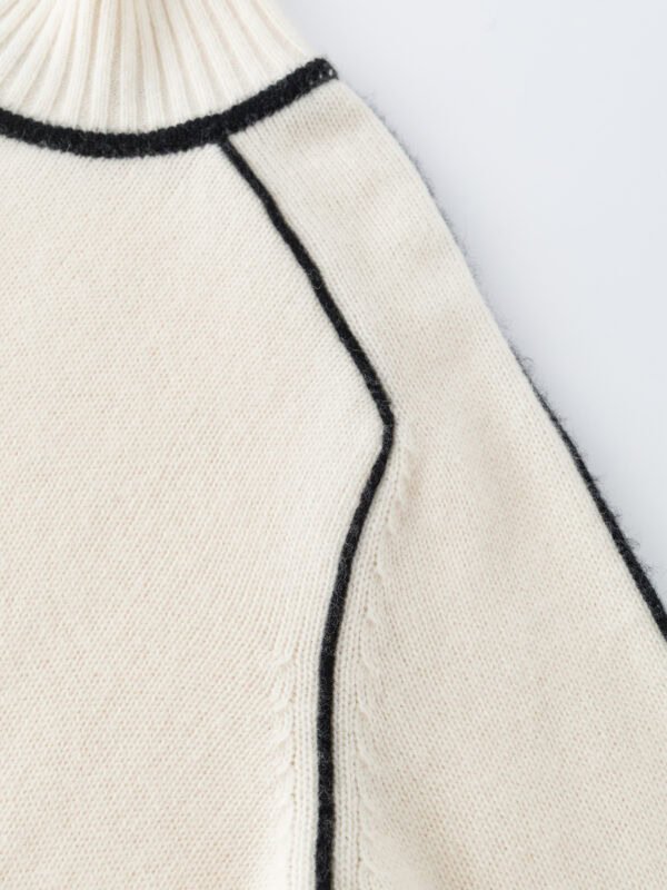 GOAT CASHMERE RICH BLACK & WHITE OVERSIZED-SLEEVE SWEATER