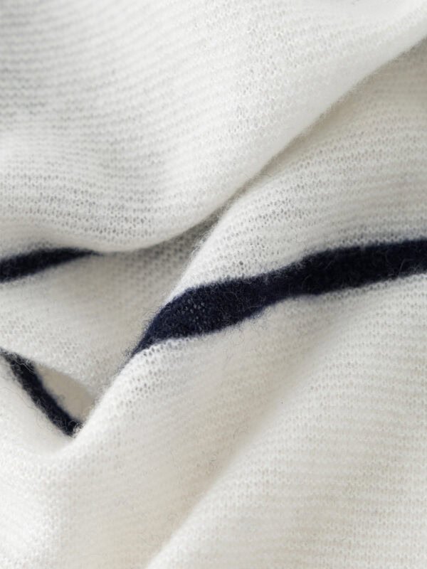 3-COLOR STRIPED CASHMERE BOAT NECK SWEATERS