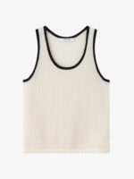 WOMEN'S CASHMERE TANK TOP | CONTRAST TRIM (IVORY/BLACK, BLACK/IVORY)