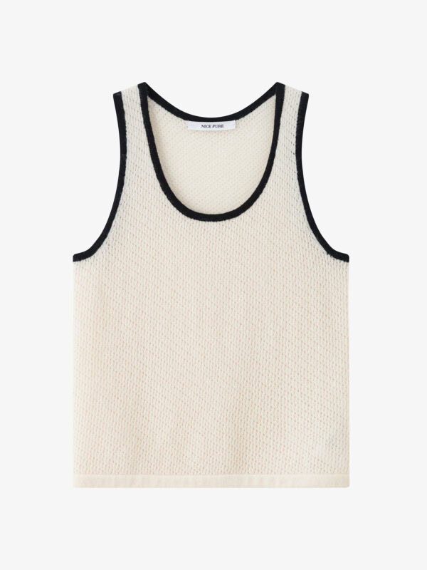 WOMEN'S CASHMERE TANK TOP | CONTRAST TRIM (IVORY/BLACK, BLACK/IVORY)