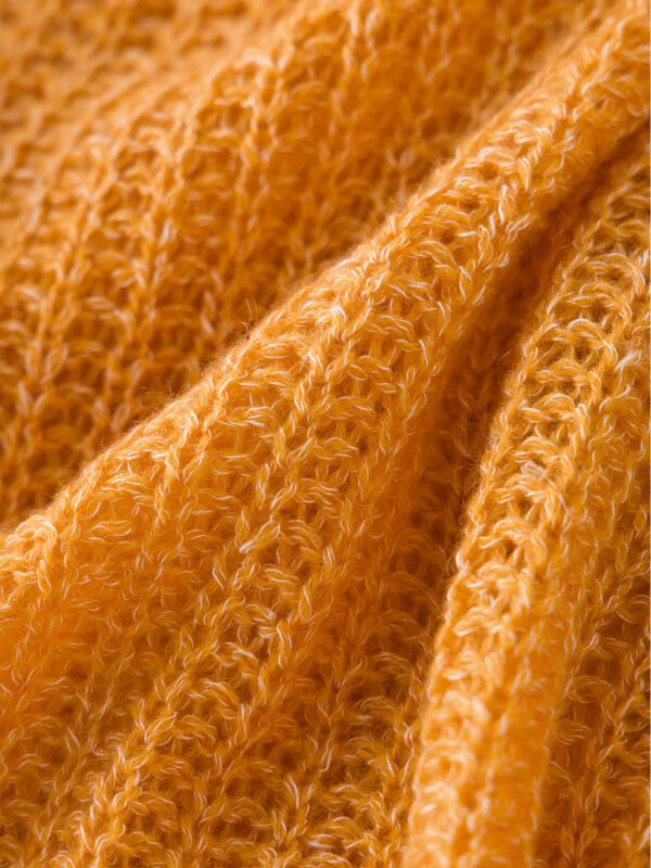 OVERSIZE LUXURY CASHMERE CABLE-KNIT SWEATER | VIBRANT ORANGE & CHARCOAL GREY & SOFT IVORY