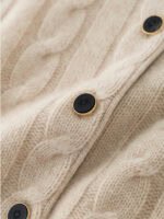BEIGE FINE KNIT CASHMERE CARDIGAN