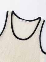 WOMEN'S CASHMERE TANK TOP | CONTRAST TRIM (IVORY/BLACK, BLACK/IVORY)