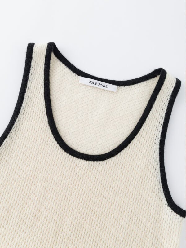 WOMEN'S CASHMERE TANK TOP | CONTRAST TRIM (IVORY/BLACK, BLACK/IVORY)
