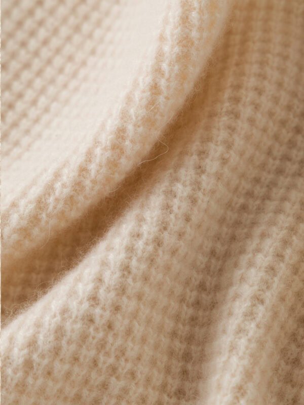 SOFT CASHMERE TOUCH CREW NECK SWEATER - BEIGE & CAMEL