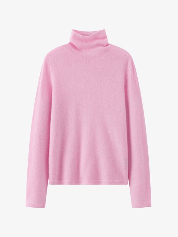 LUXURY CASHMERE SLIM-FIT TURTLENECK SWEATER | SOFT CAMEL, CHARCOAL GREY, BLUSH PINK