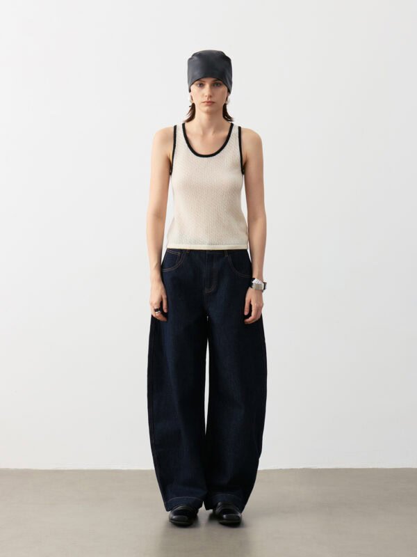 WOMEN'S CASHMERE TANK TOP | CONTRAST TRIM (IVORY/BLACK, BLACK/IVORY)