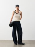 WOMEN'S CASHMERE TANK TOP | CONTRAST TRIM (IVORY/BLACK, BLACK/IVORY)