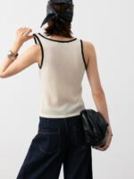 WOMEN'S CASHMERE TANK TOP | CONTRAST TRIM (IVORY/BLACK, BLACK/IVORY)