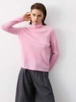 LUXURY CASHMERE SLIM-FIT TURTLENECK SWEATER | SOFT CAMEL, CHARCOAL GREY, BLUSH PINK