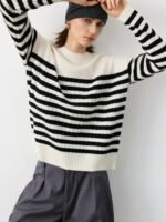 LUXURY CASHMERE STRIPED LUXURY SWEATER