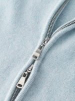 PREMIUM GOAT CASHMERE CABLE-KNIT ZIP-UP CARDIGAN | LIGHT BLUE