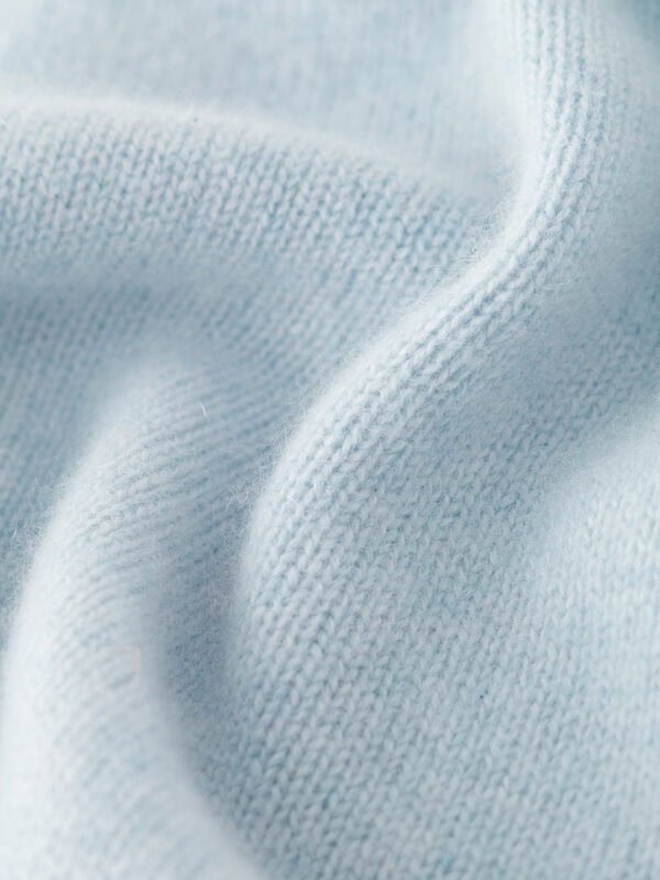PREMIUM GOAT CASHMERE CABLE-KNIT ZIP-UP CARDIGAN | LIGHT BLUE